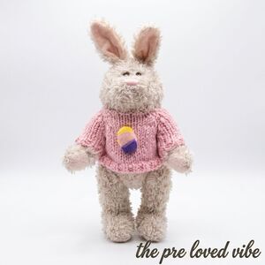 Chrisha Playful Plush Vtg.  Day Easter  Plush Stuffed Bunny Rabbit 8''Toy Animal